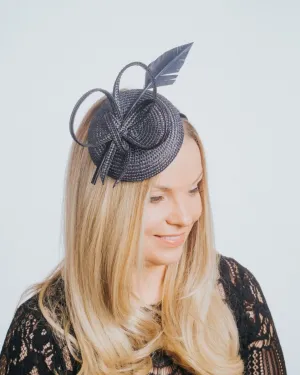 Midnight Navy Woven Fascinator