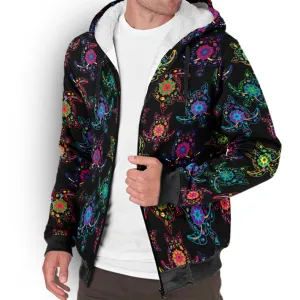 Neon Floral Turtles Sherpa Hoodie