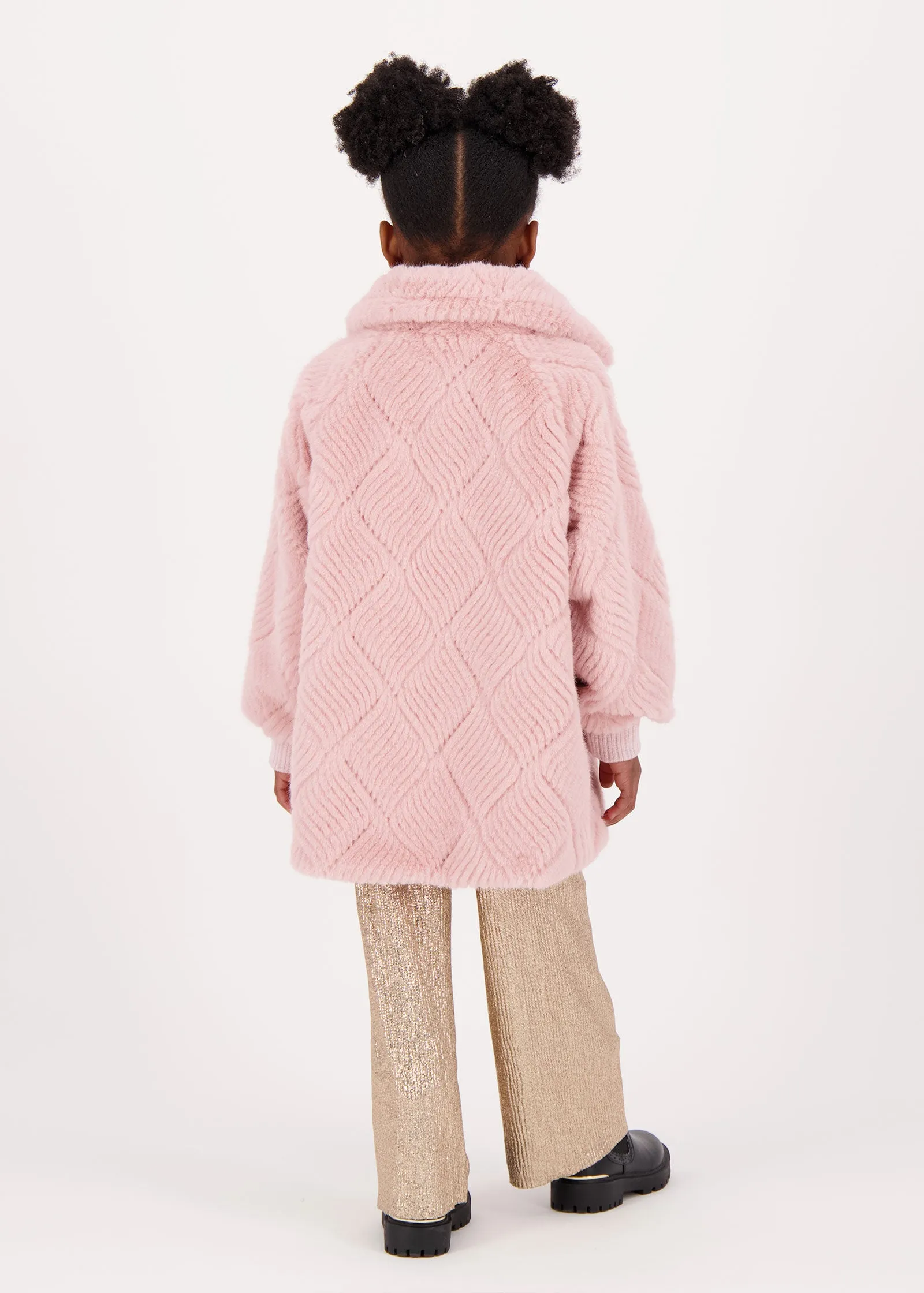 Oscars Fur Weave Jacket Tea Rose