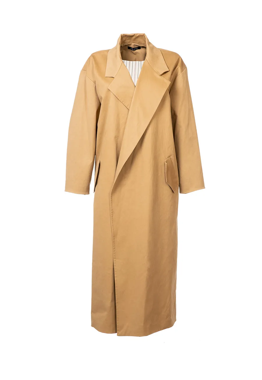 Oversized Safari Camel Trench Coat