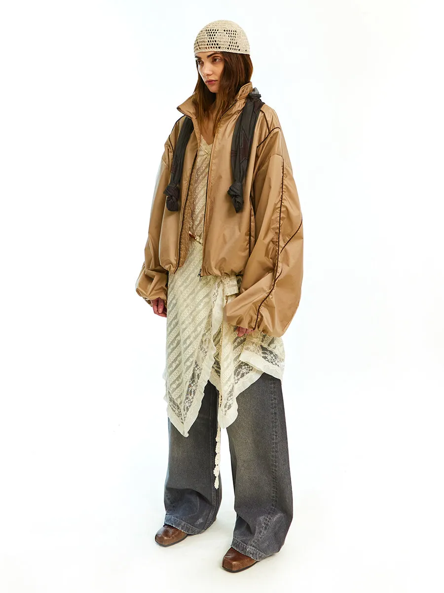 Panel layered track jacket