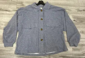Peach Love Jersey Button Down Shacket