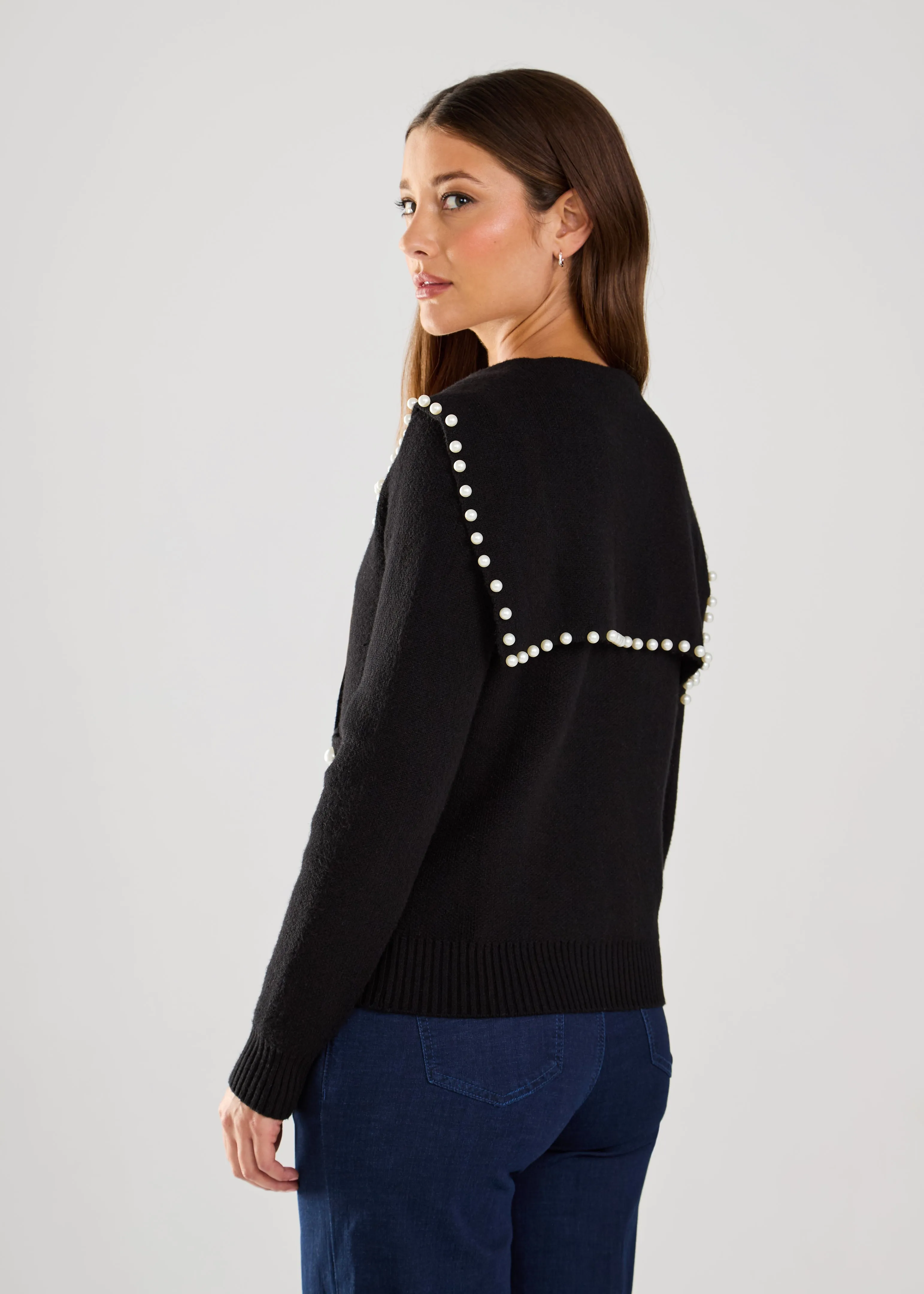 Pearl Embellished Cardigan Jacket