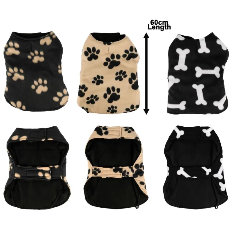Printed Polar Fleece Pet Jacket - 60cm