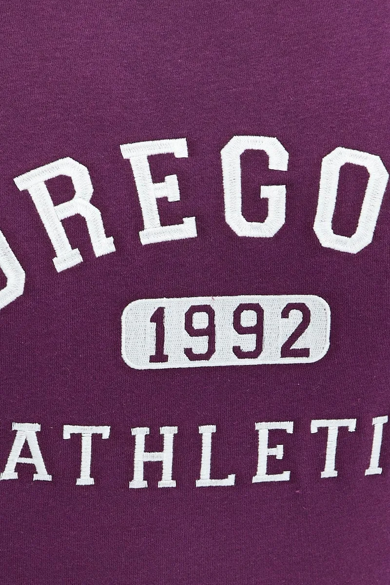 Purple Cropped Sweater Portland Embroidery