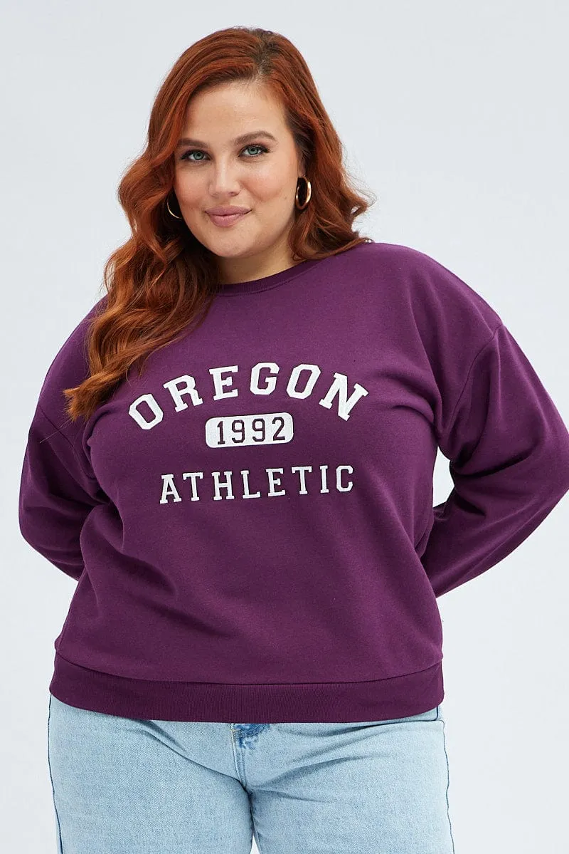 Purple Cropped Sweater Portland Embroidery