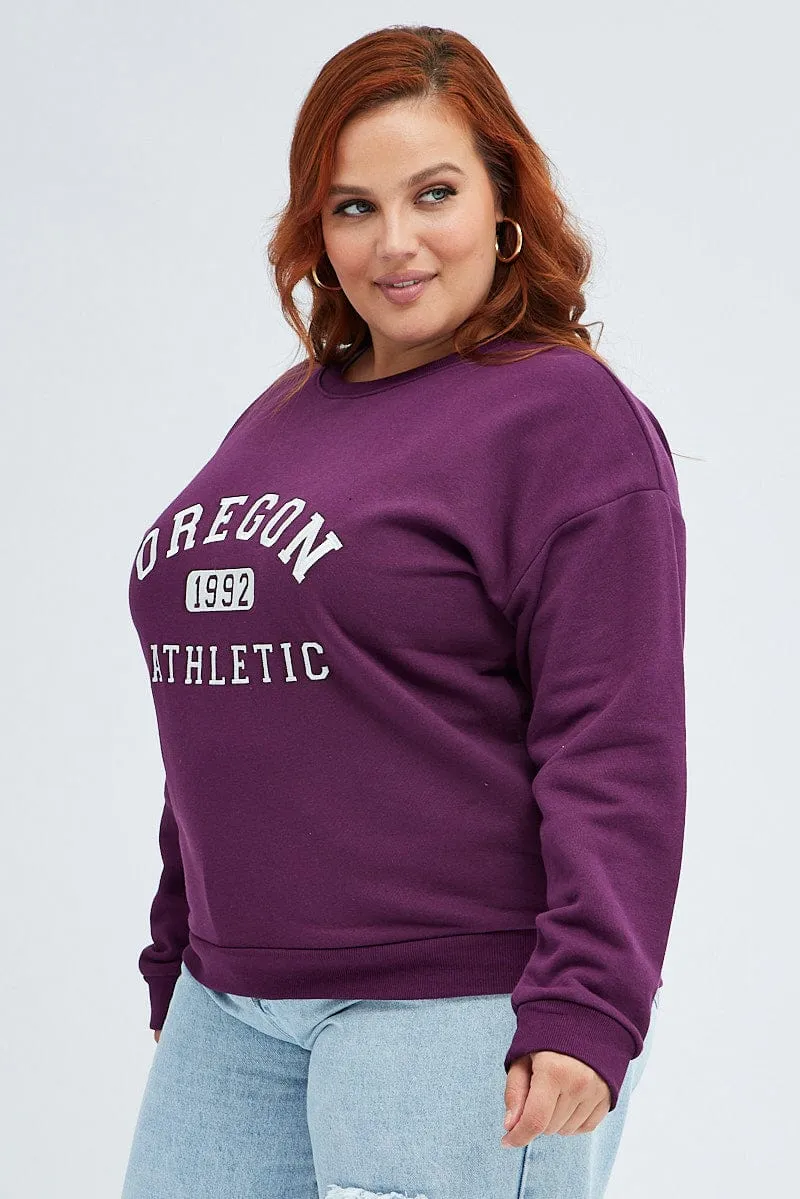 Purple Cropped Sweater Portland Embroidery