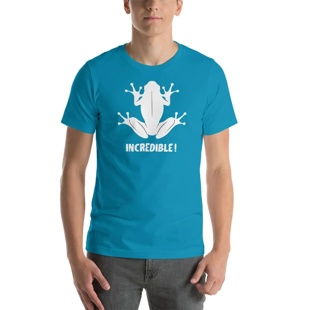 "Frogs Are Incredible" Frog T-Shirt - White Print (Adult Unisex/Men's)