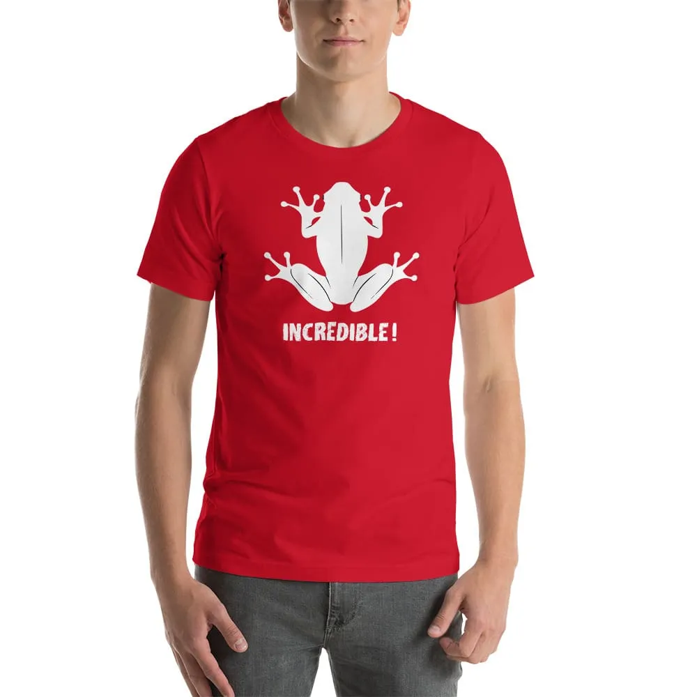 "Frogs Are Incredible" Frog T-Shirt - White Print (Adult Unisex/Men's)
