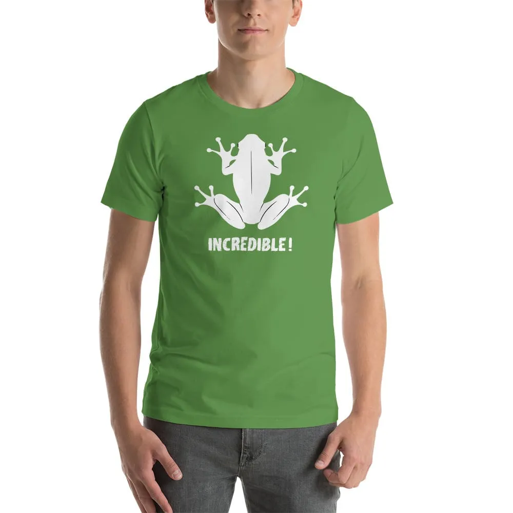 "Frogs Are Incredible" Frog T-Shirt - White Print (Adult Unisex/Men's)