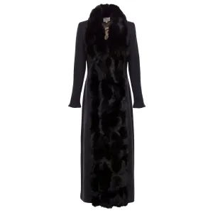 St. Petersburg Long Fur Coat - Black