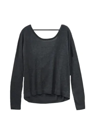 Tencil ™ Cashmere Blend Drape Back Crop Crewneck Sweater