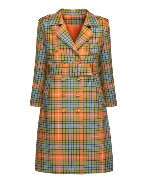 The Florence Plaid Trench Coat | Orange