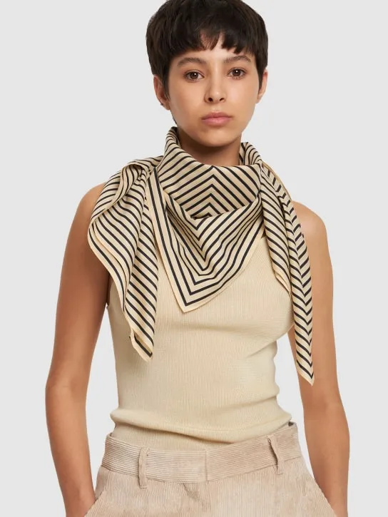 Toteme   Signature monogram cotton &amp; silk scarf 