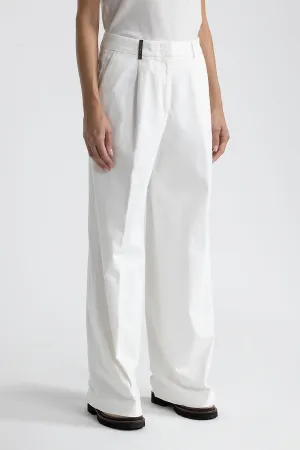 Wide-leg trousers in cotton gabardine