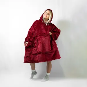 Wine Red - Hoodie Blanket