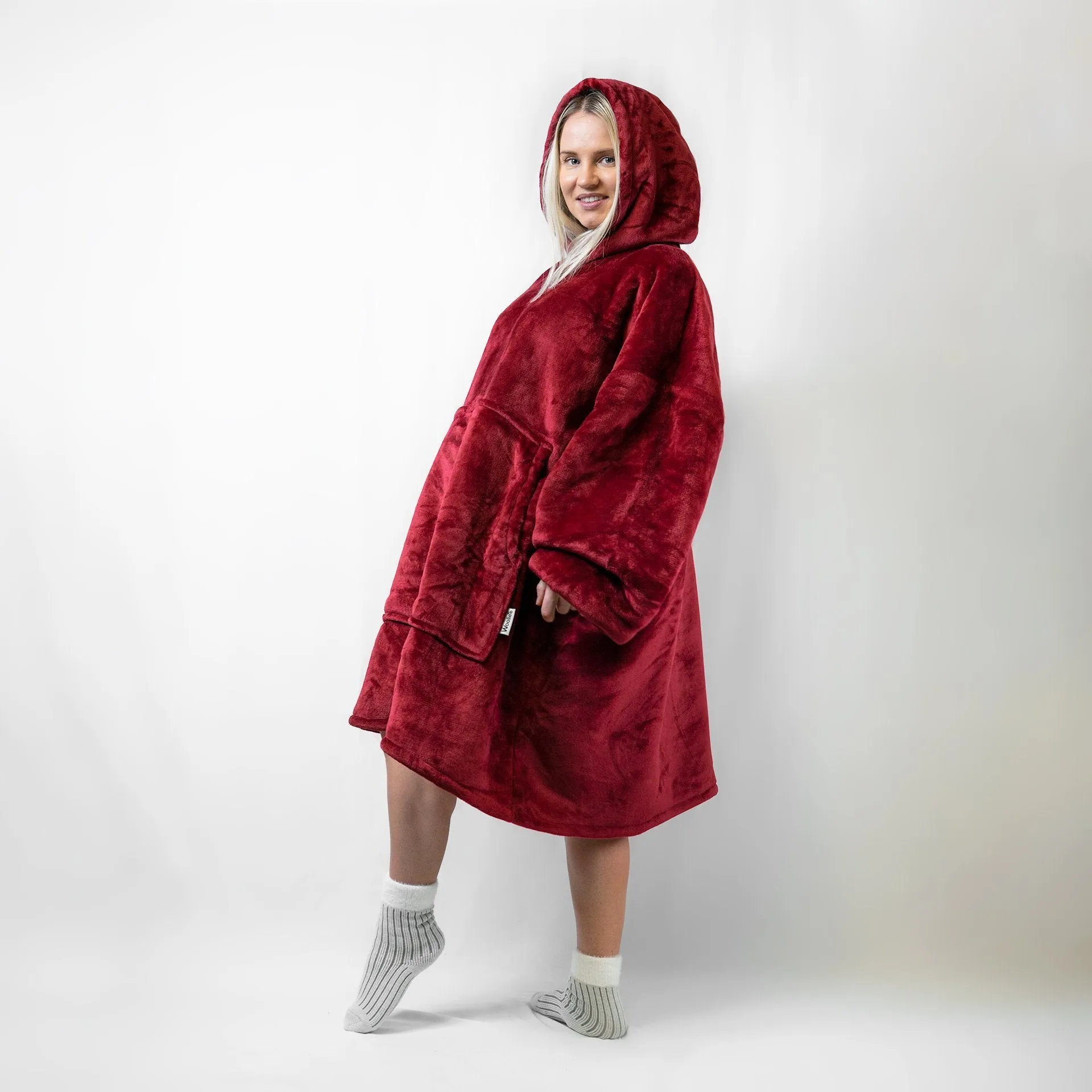 Wine Red - Hoodie Blanket