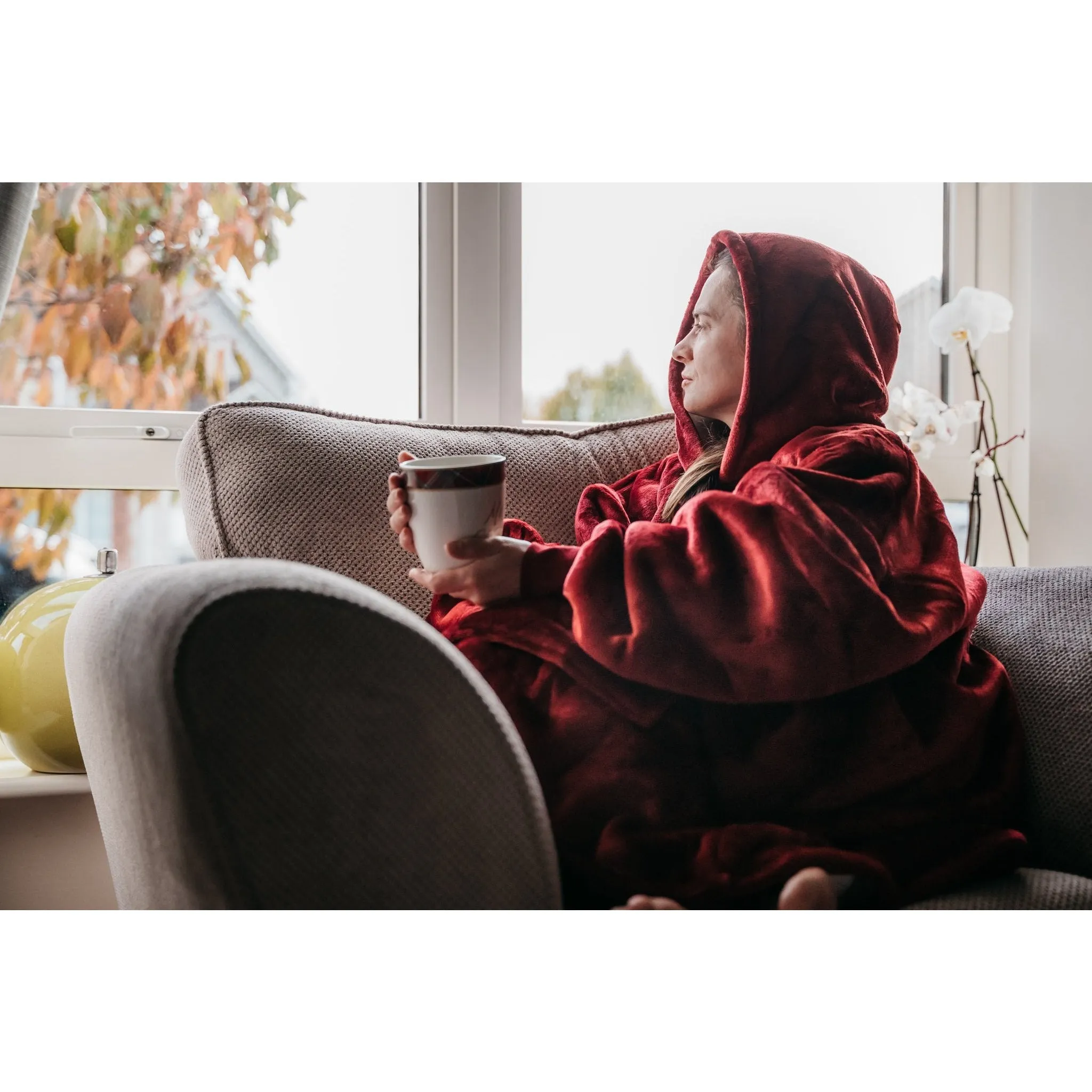 Wine Red - Hoodie Blanket