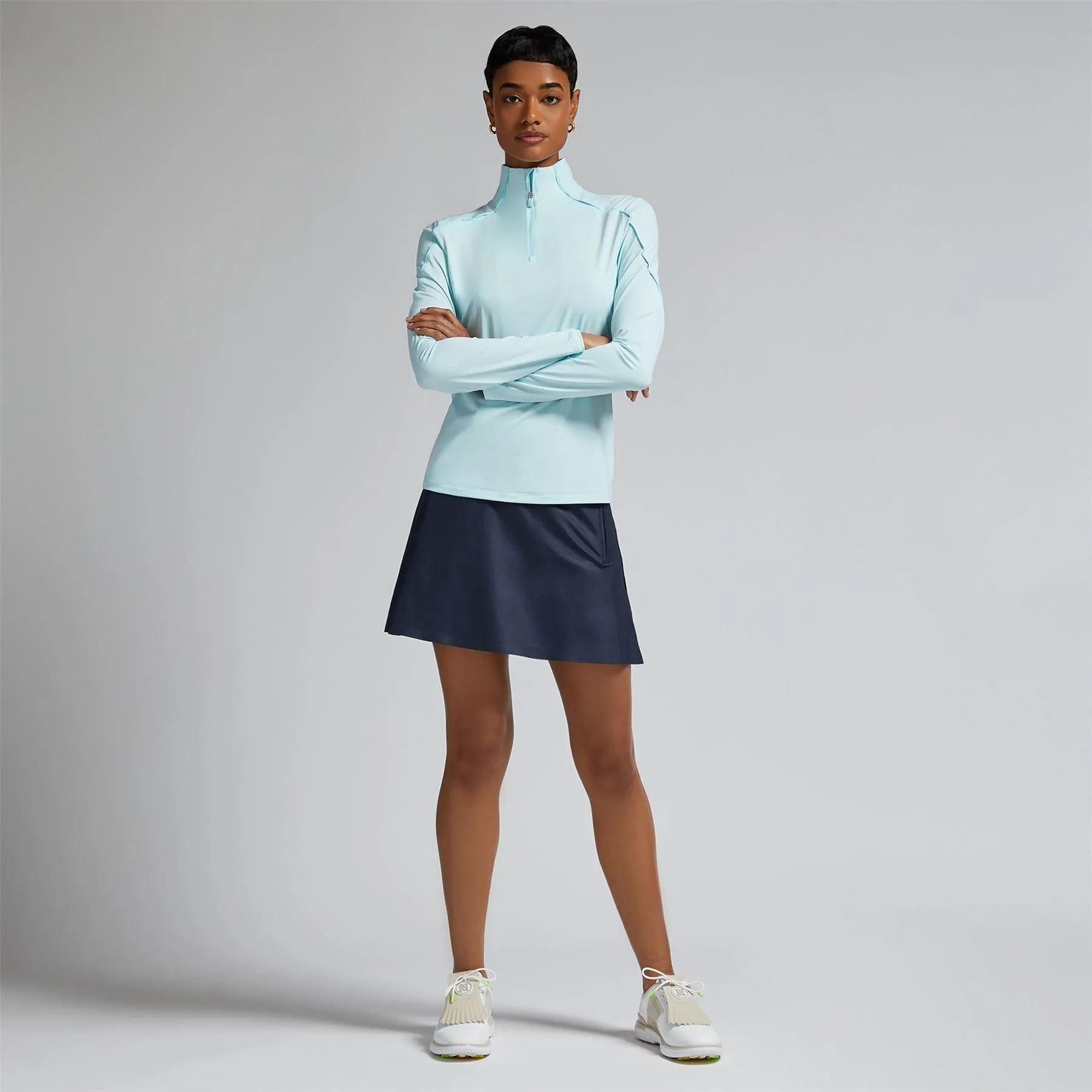 Womens Sun Shield Silky Nylon Zip Base Layer Daybreak - AW24