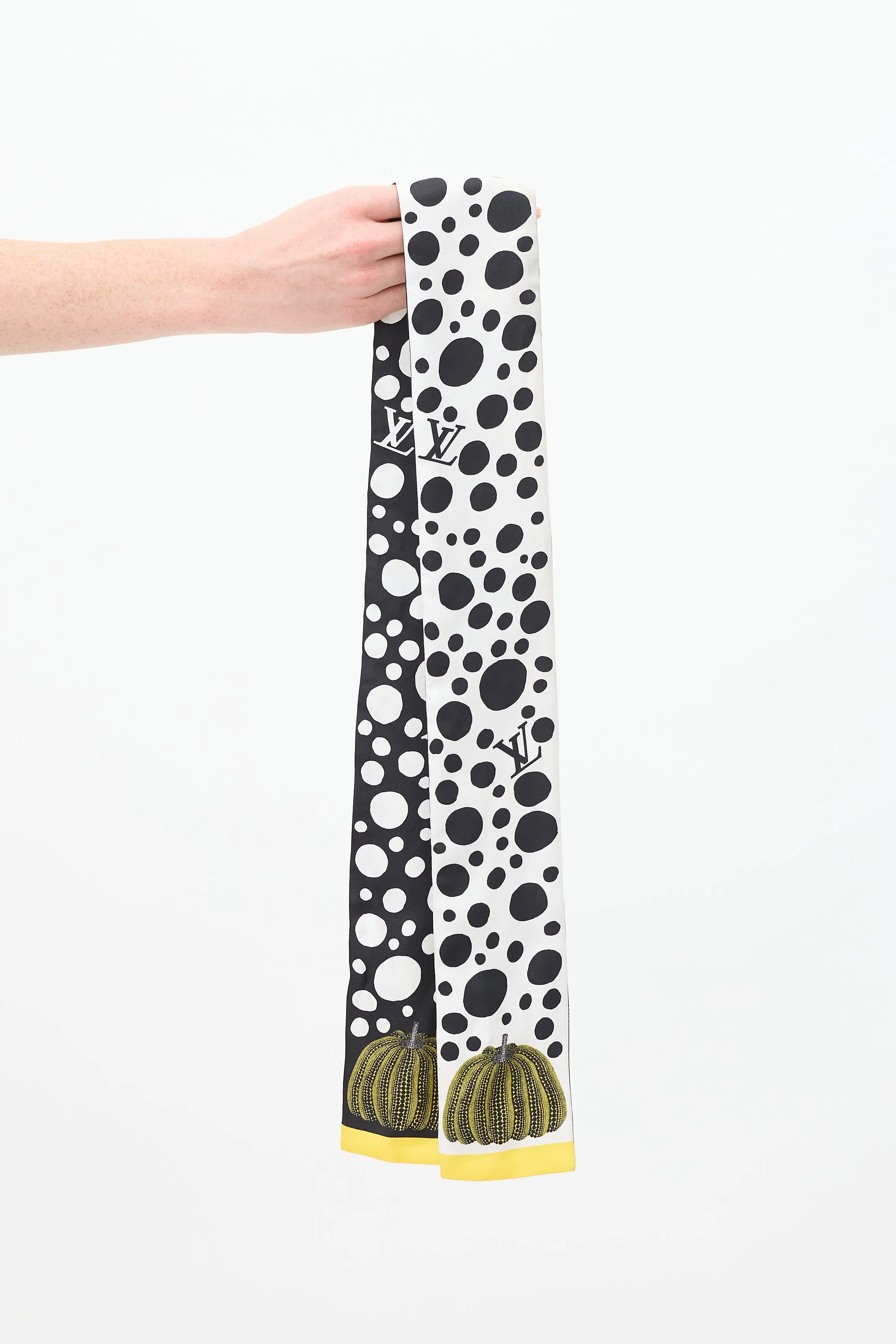 X Yayoi Kusama Black & Multi Silk Infinity Dots Bandeau Scarf