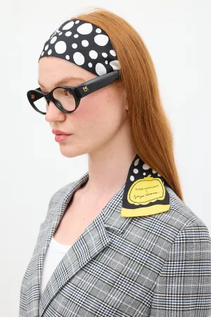 X Yayoi Kusama Black & Multi Silk Infinity Dots Bandeau Scarf